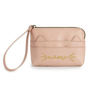 PINK T-Shirt & Jeans "Meow" Cat Ears Wristlet